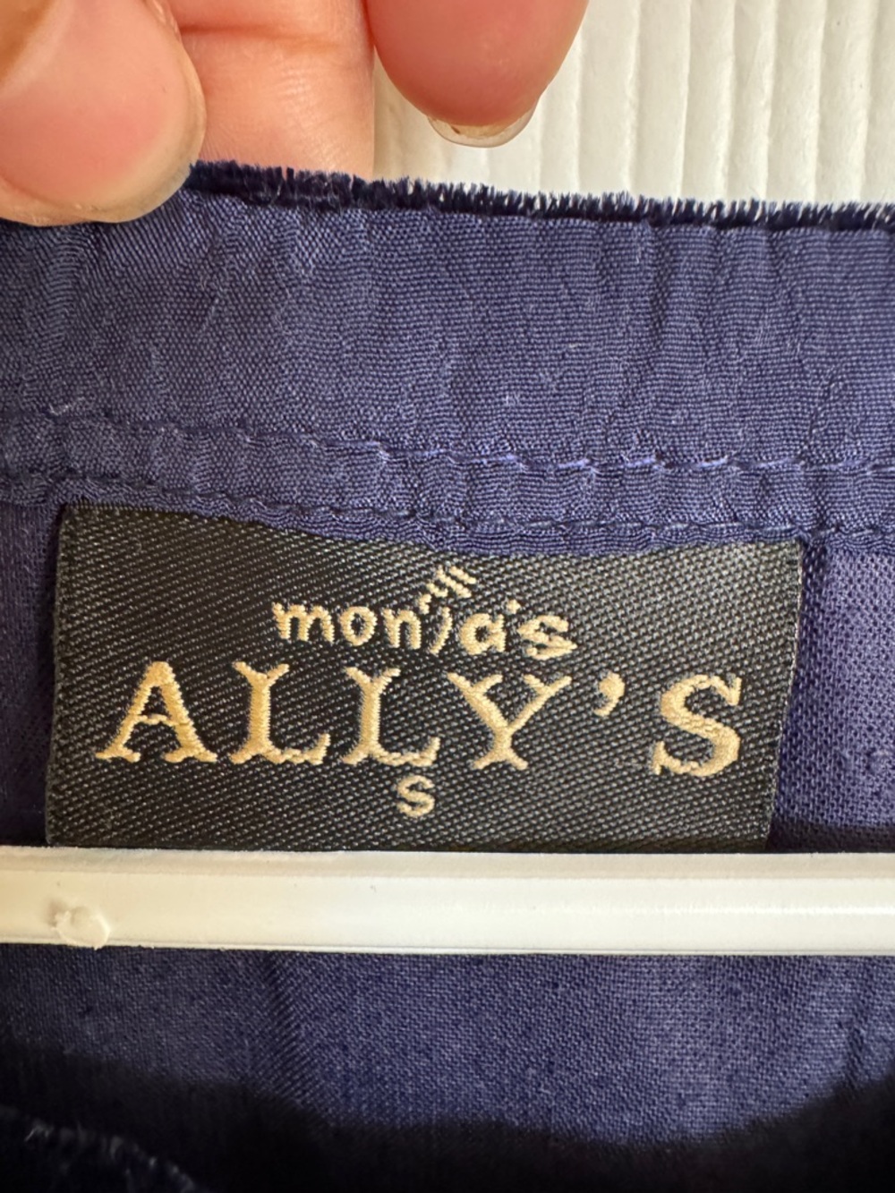 Monia's by Ally's Floral Embroidered Navy Velvet Tunic Dress Size S - Picture 2 of 16
